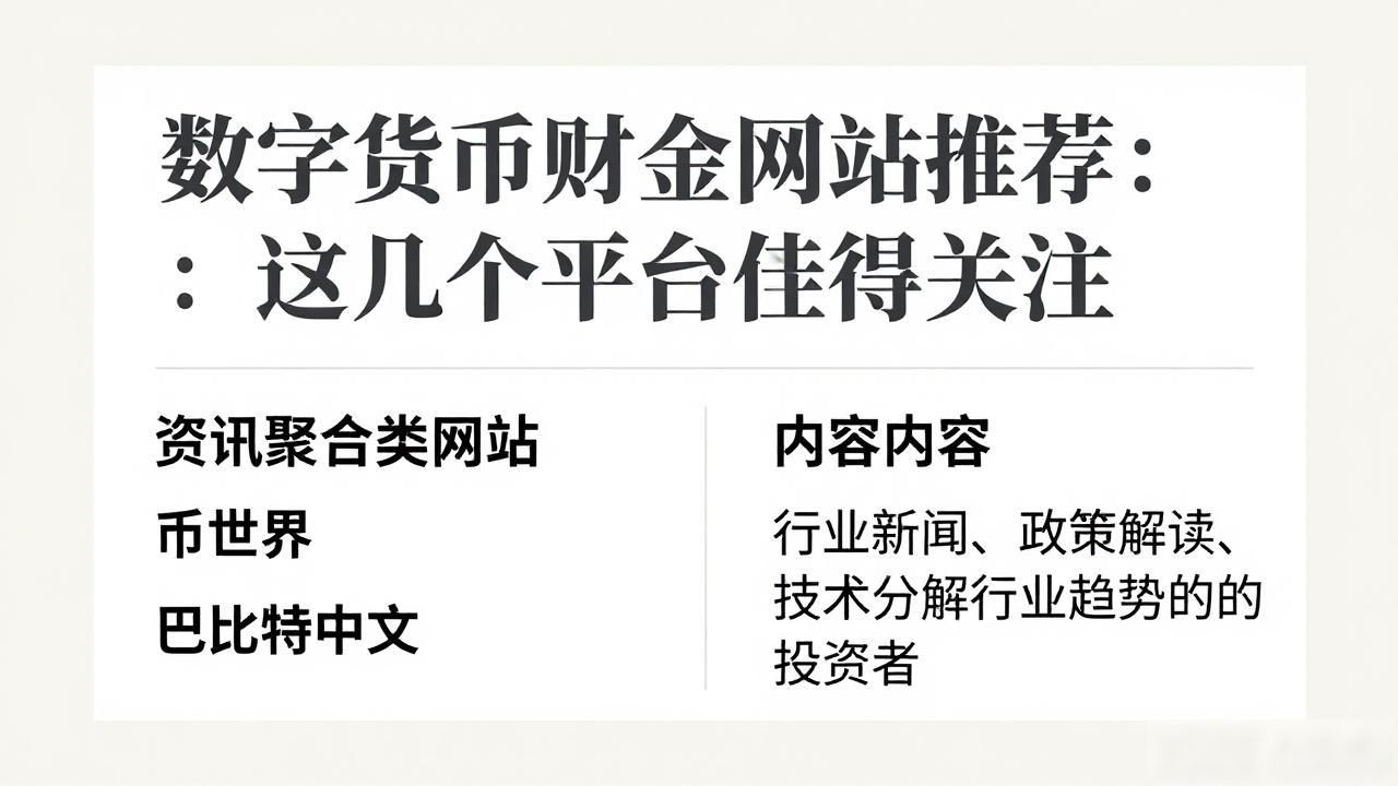数字货币财金网站推荐：这几个平台值得关注