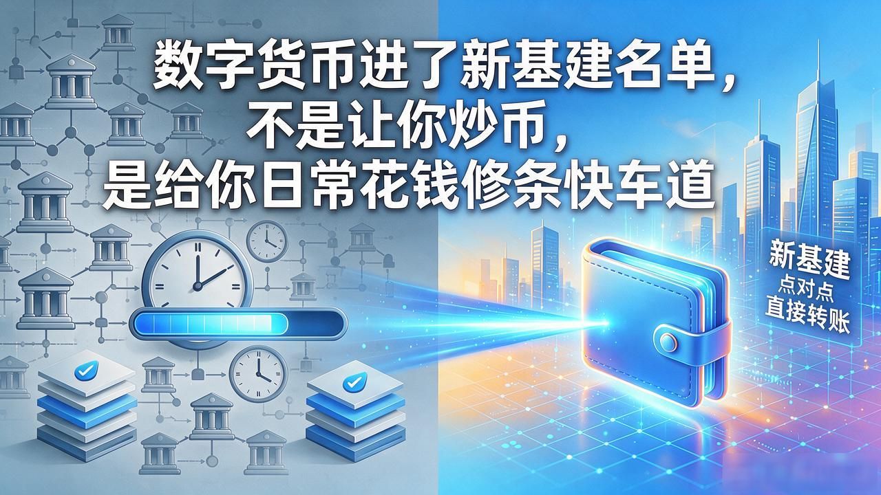 数字货币进了新基建名单，不是让你炒币，是给你日常花钱修条快车道