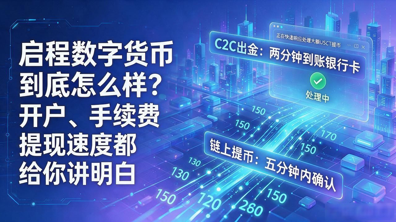 启程数字货币到底怎么样？开户、手续费、提现速度都给你讲明白