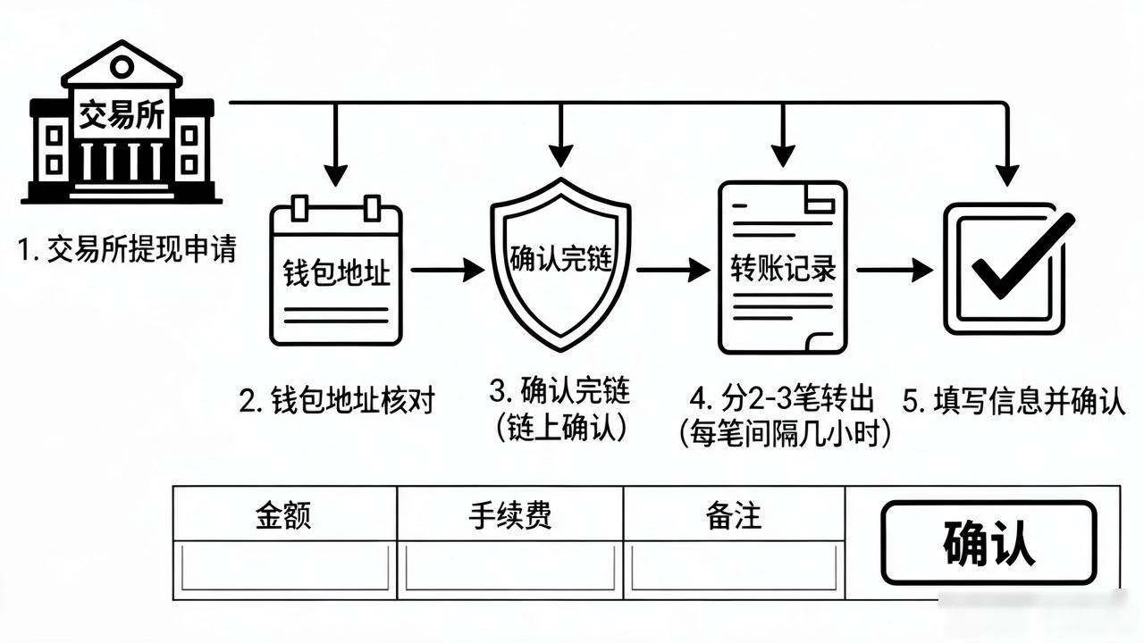 看懂数字货币卸货流程图：从交易所到钱包，五步不丢币