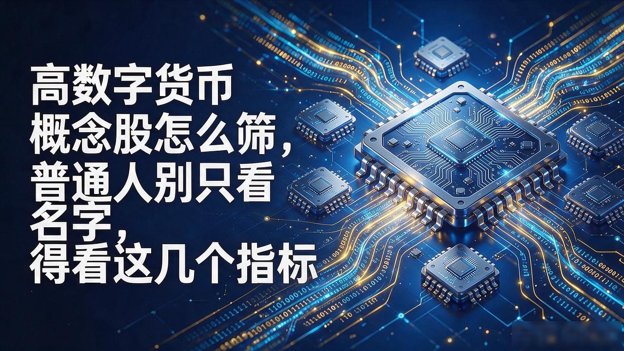 高数字货币概念股怎么筛，普通人别只看名字，得看这几个指标