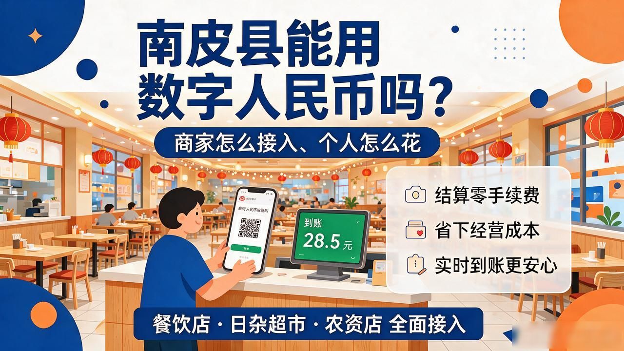 南皮县能用数字人民币吗？商家怎么接入、个人怎么花